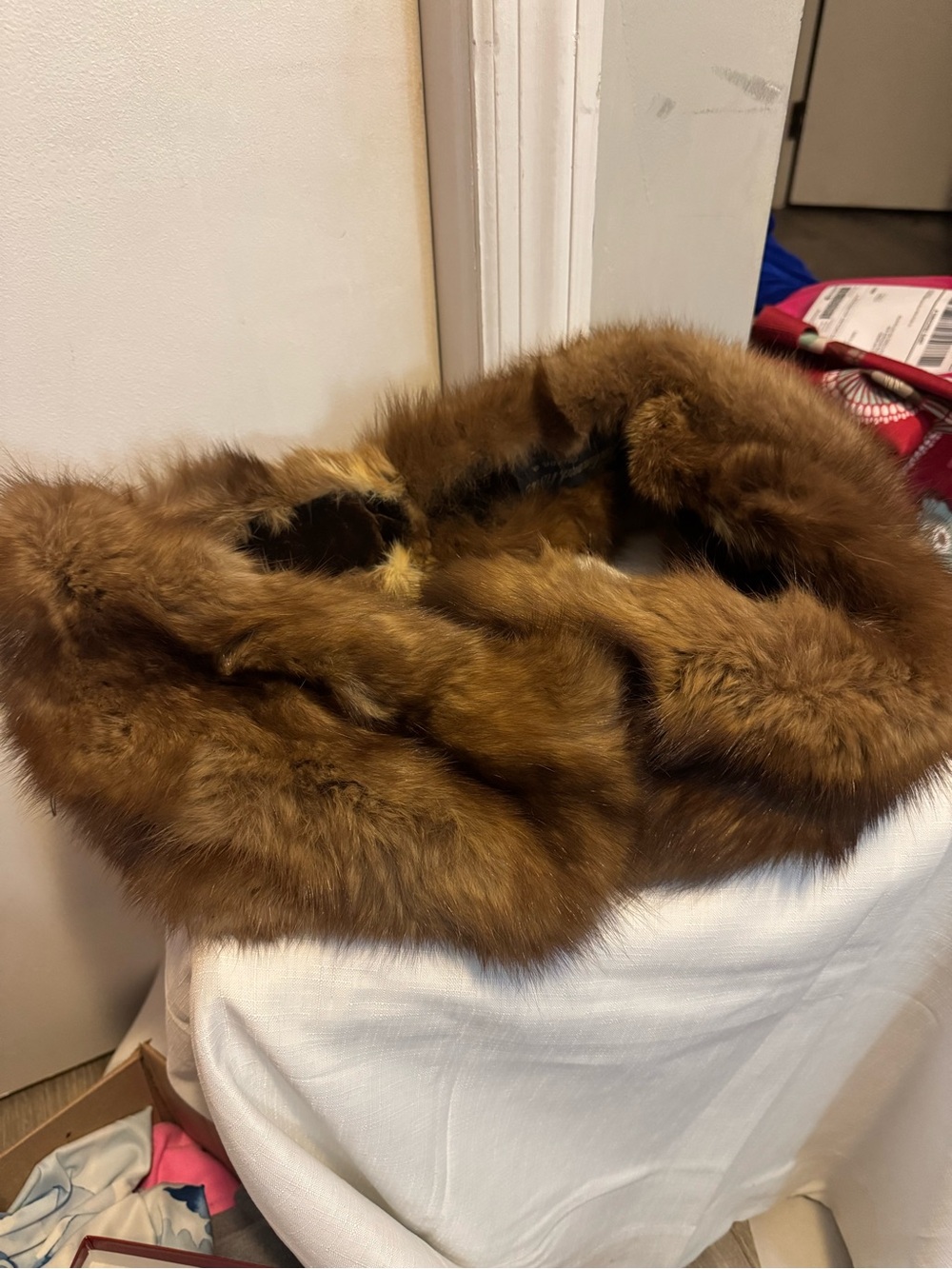 Kids Faux Fur Collar in Rich Brown